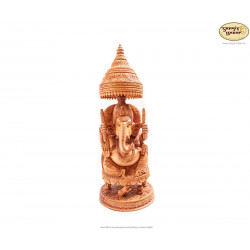 Ganesh Statue aus Holz, 42cm - indische Handarbeit