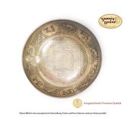 Klangschale für  Klangmassage-Beckenbereich, graviert mit Mandala