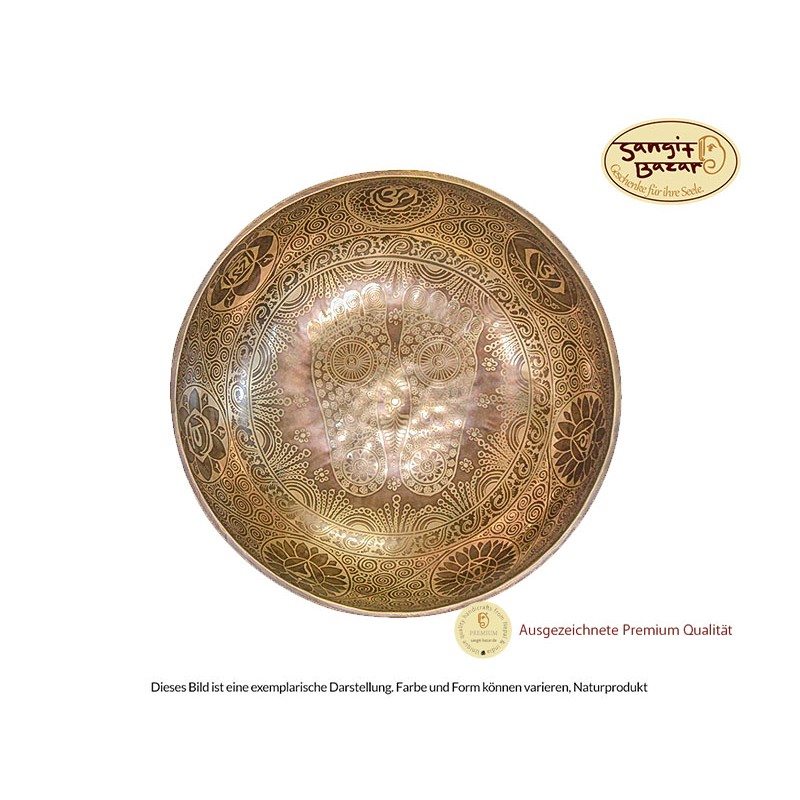 XL-Klangschale: Buddha Footprint mit Chakra - 9,27 kg