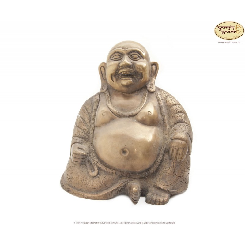 Lachender Buddha aus Messing 20cm, aus Nepal