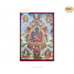 Thangka Medicine Buddha ca. 36cm x 51cm aus Nepal by Madhu Chitrakar