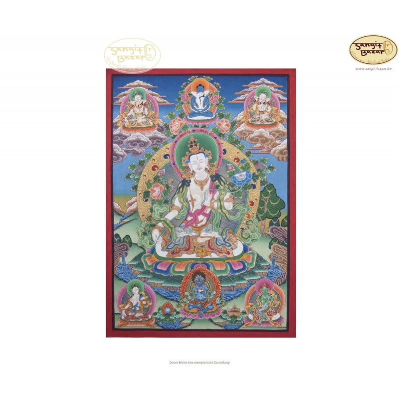 Thangka Weisse Tara ca. 43cm x 62cm aus Nepal by Madhu Chitrakar